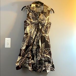 Brown and white Jungle Themed Dress for Women
